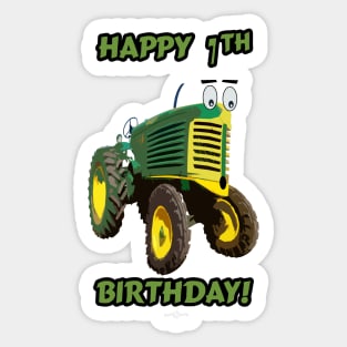 Happy 7th Birthday tractor design Sticker